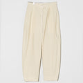 COTTON BROAD BARREL TROUSERS - Y.BEIGE