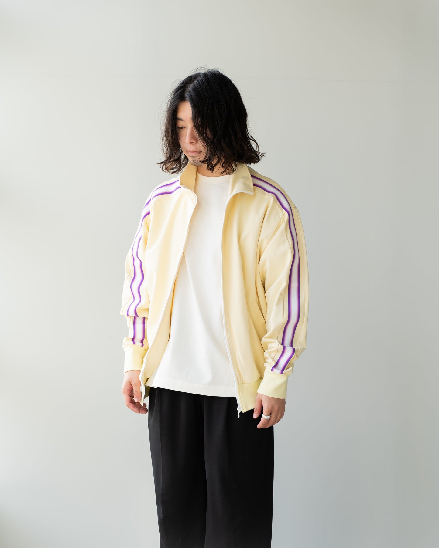 36G ECONYL JERSEY TRACK JACKET - BEIGE