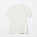 COTTON HENRY NECK S/S T-SHIRT - IVORY