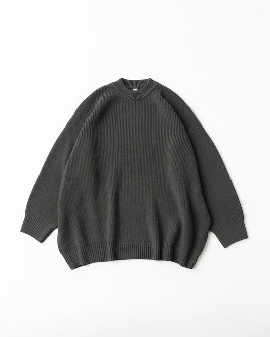 LOW GAUGE MERINO CREWNECK KNIT - GRAY