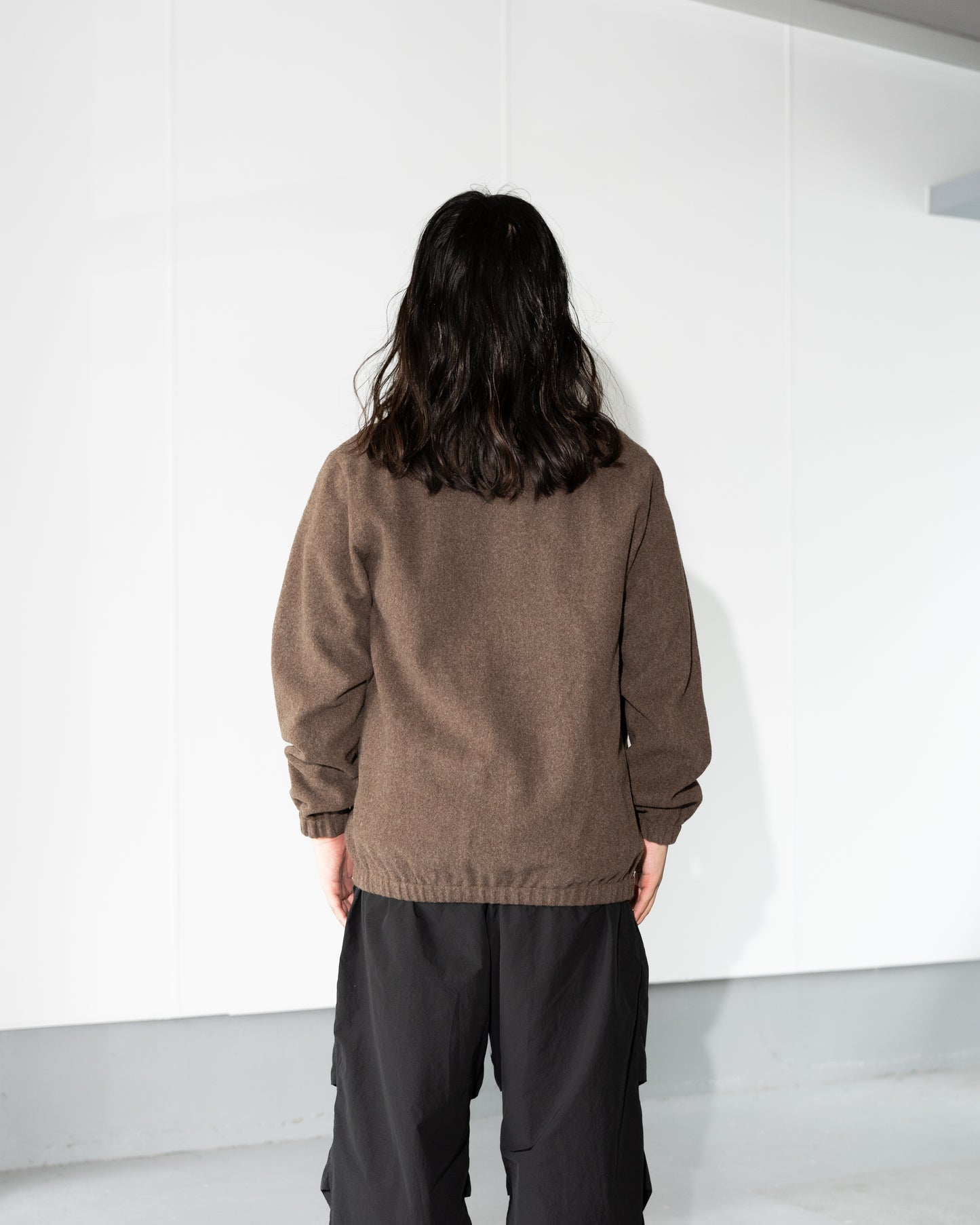 BRUSHED WOOL PULLOVER - BROWN