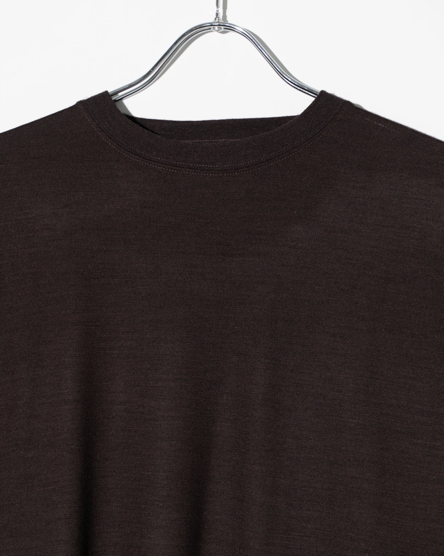WOOL S/S T-SHIRT - BROWN
