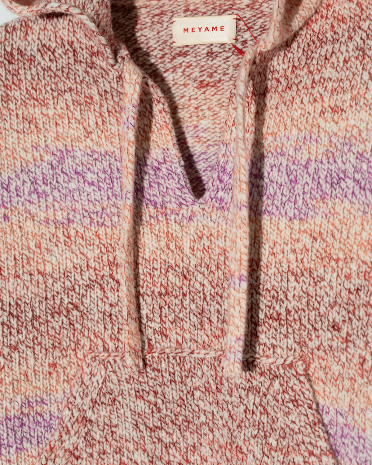 WOOL MEXICAN KNIT PARKA - PINK