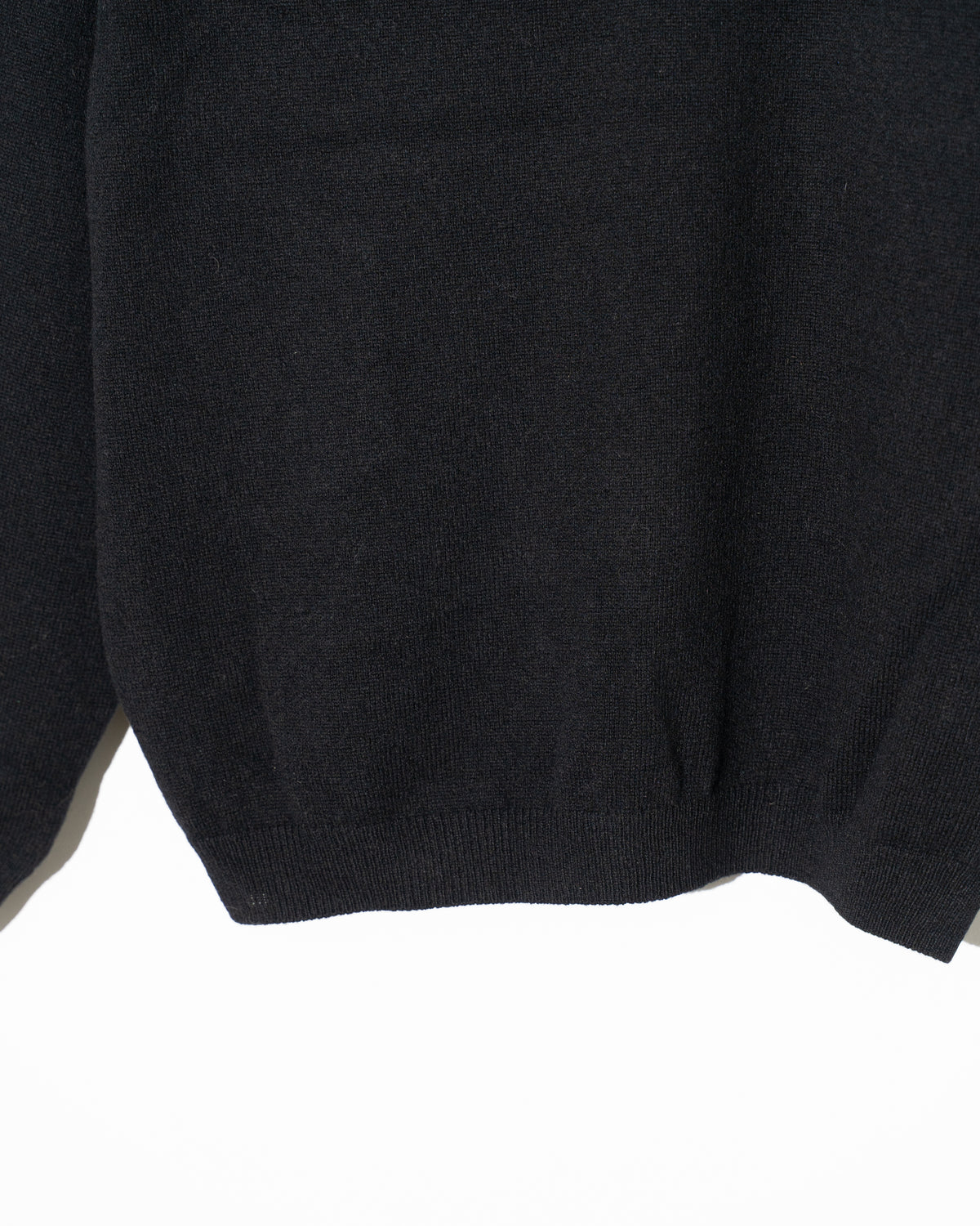 WOOL OPEN COLLAR KNIT SHIRTS - BLACK