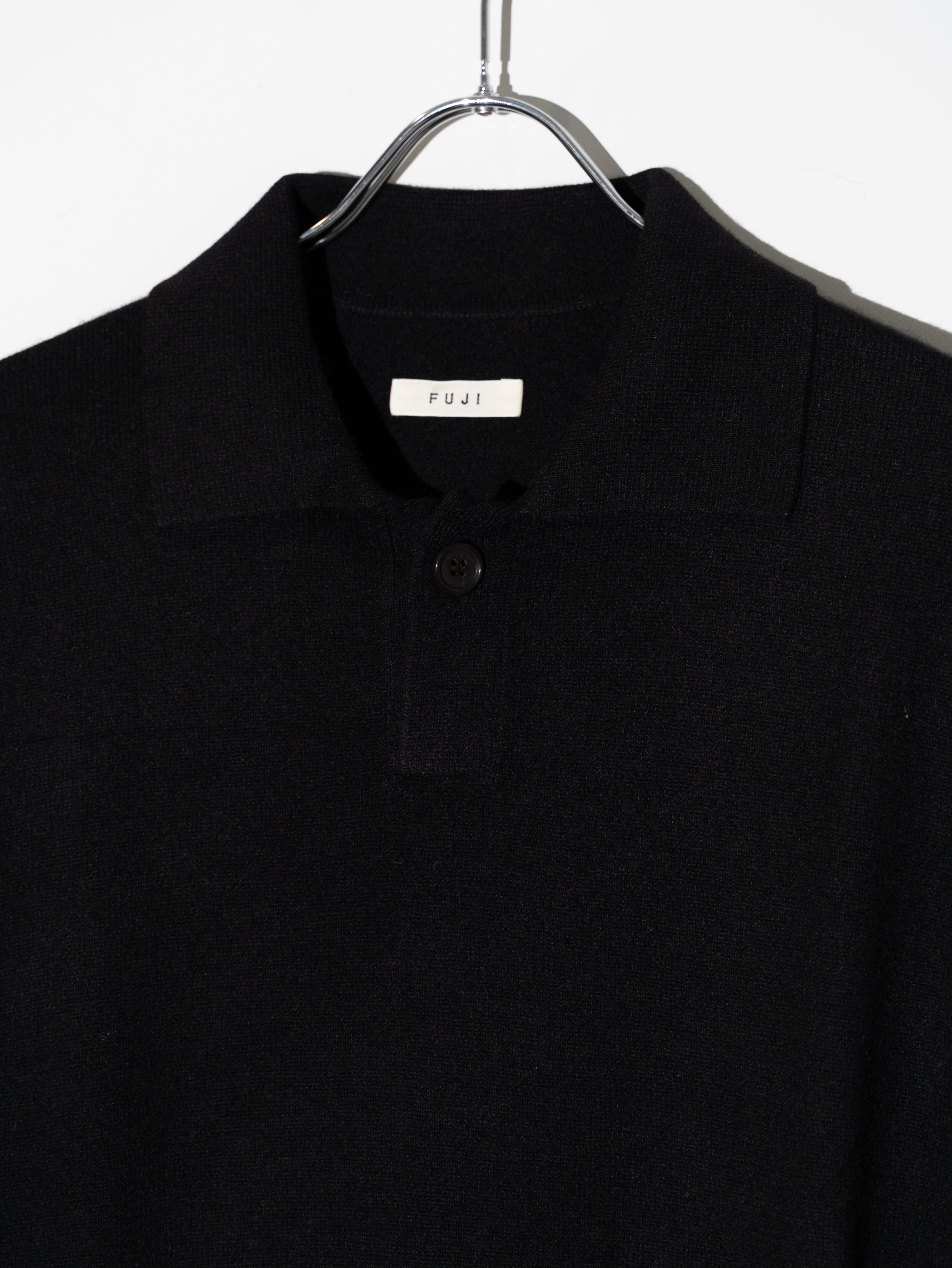 FUJI (フジ) CASHMERE KNIT POLO BLACK | HAKU 公式通販