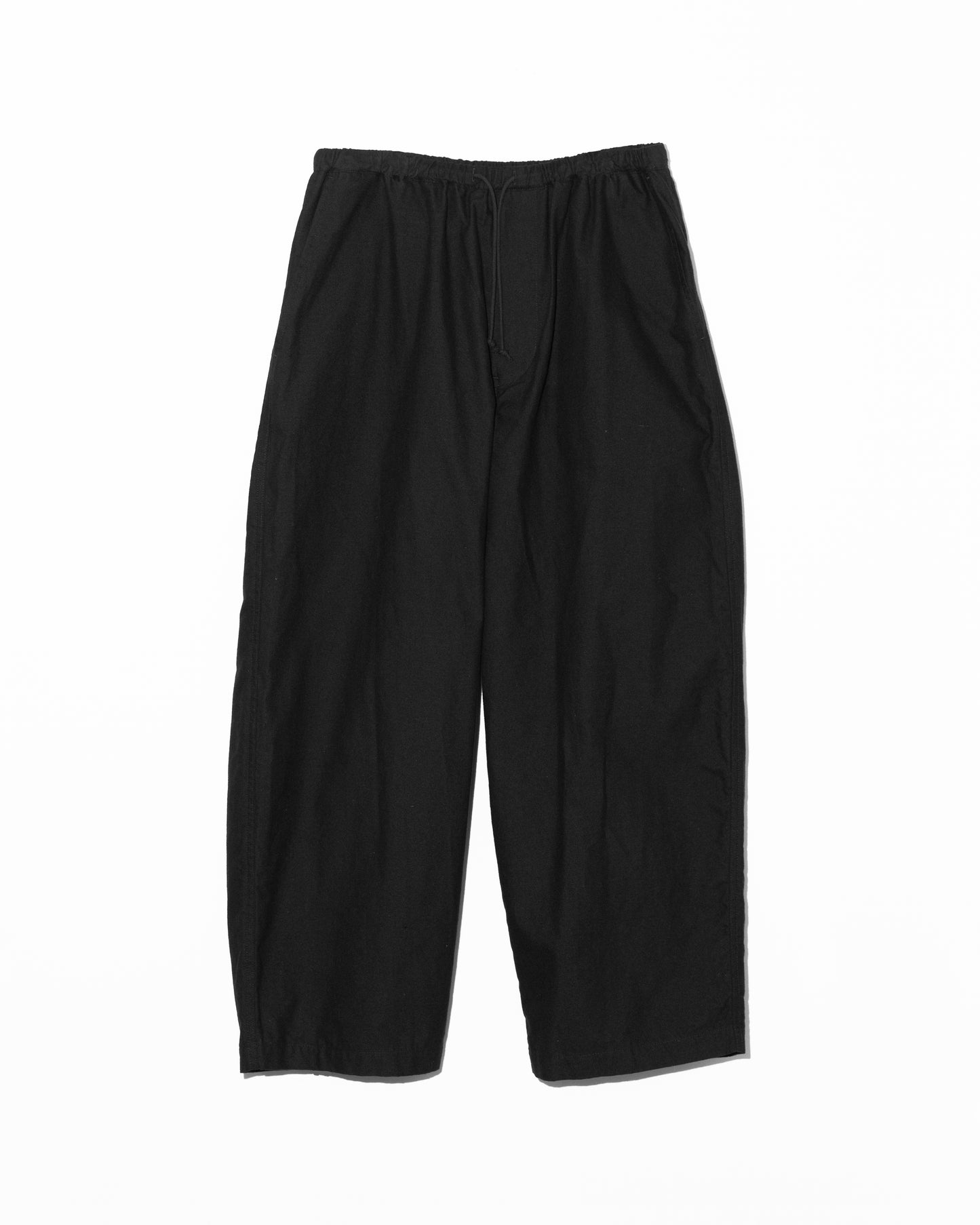 BRUSHED COTTON EASY TROUSERS - BLACK