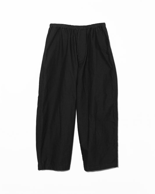 BRUSHED COTTON EASY TROUSERS - BLACK