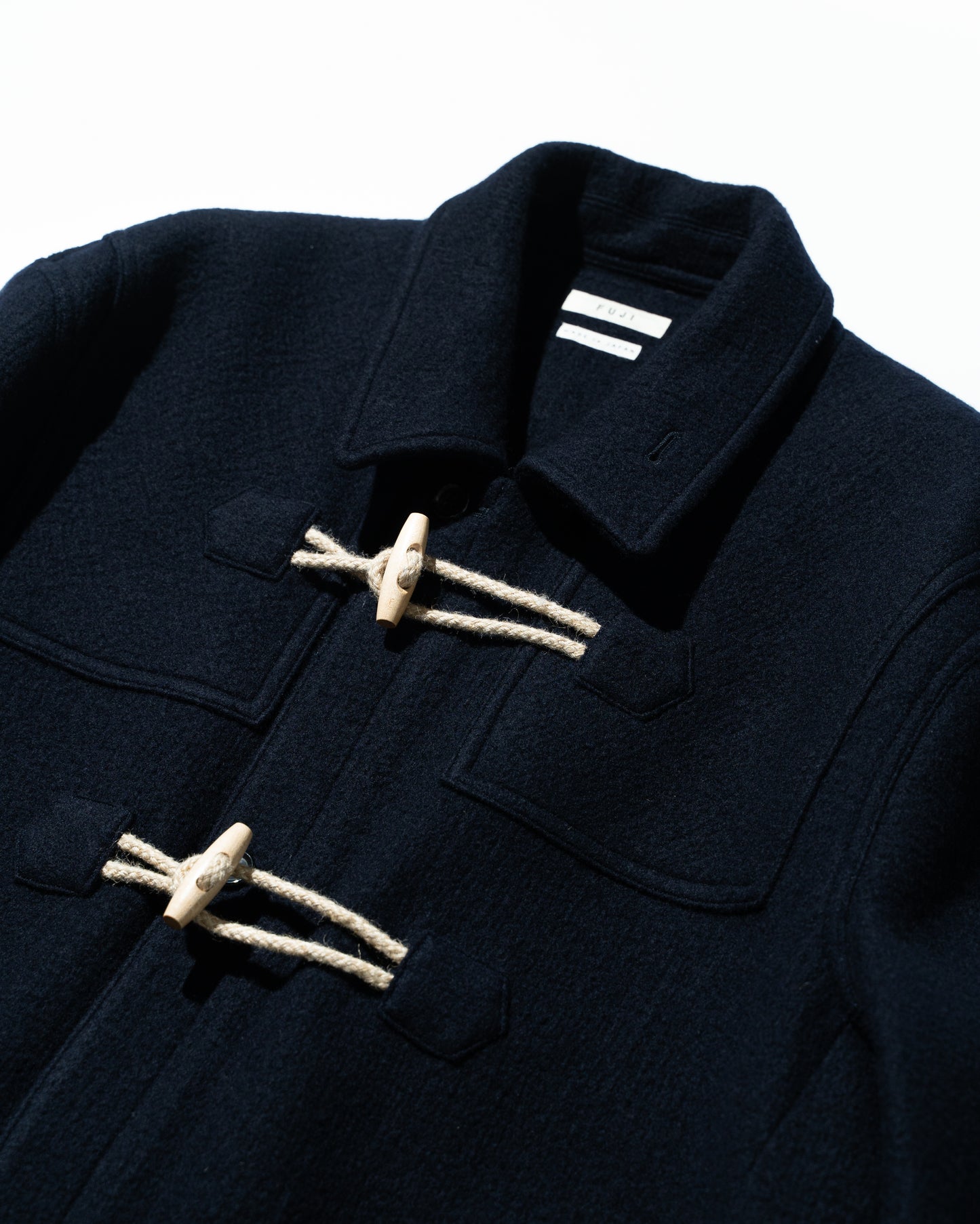 MELTON WOOL DUFFEL COAT - NAVY
