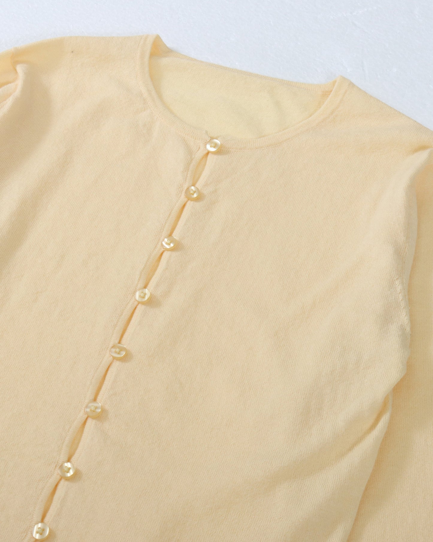 SLOUCHY BUTTON CARDIGAN - YELLOW