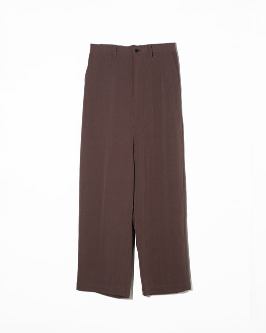 22G CUPRO FIBRIL RIB PANTS - BROWN