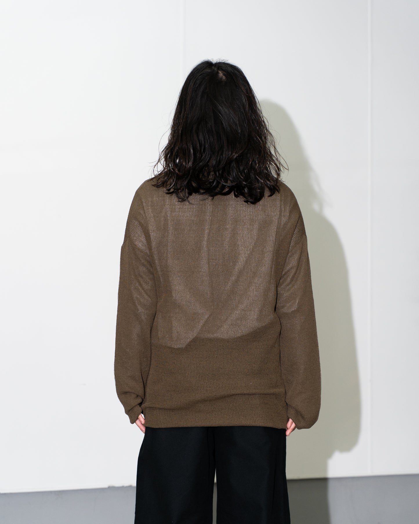 DEEP V WIDE KNIT - KHAKI