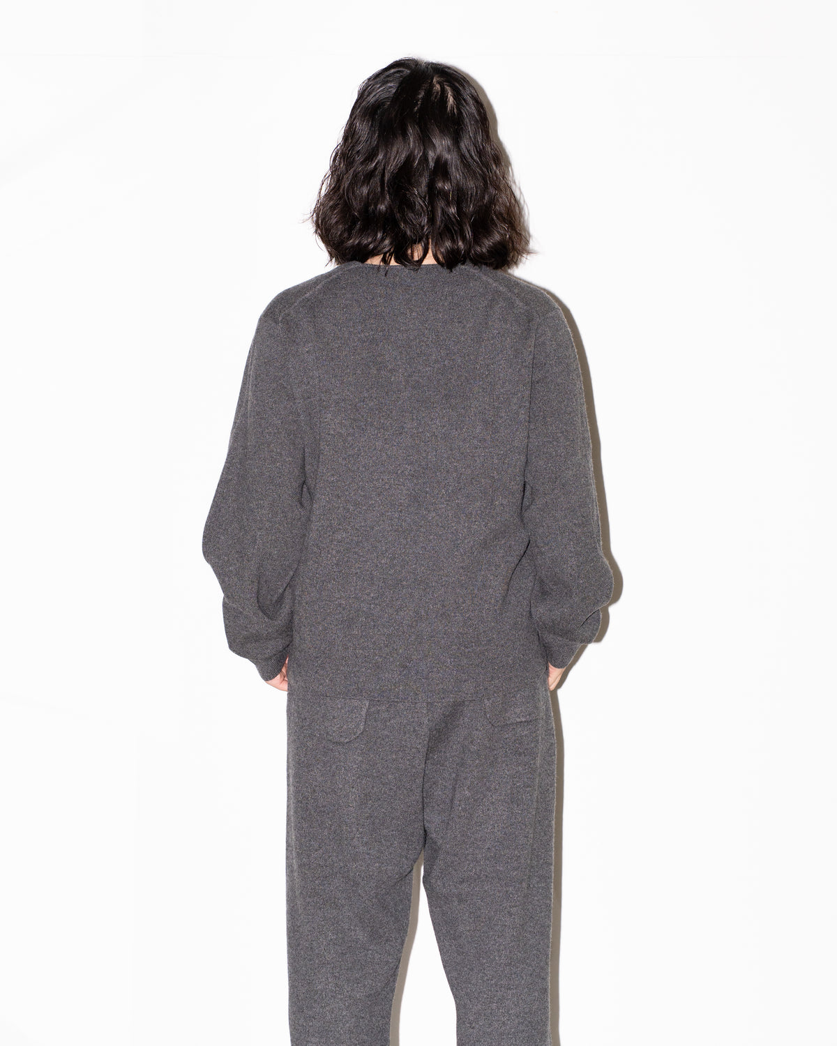 WOOL CASHMERE V NECK PO - T.GRAY
