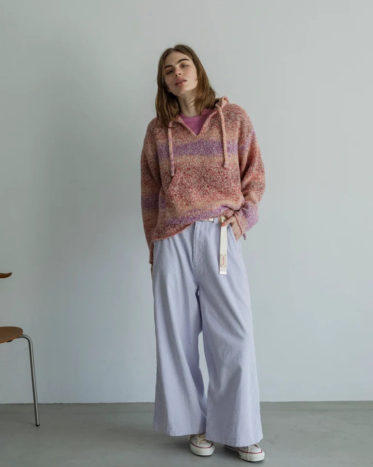 WOOL MEXICAN KNIT PARKA - PINK