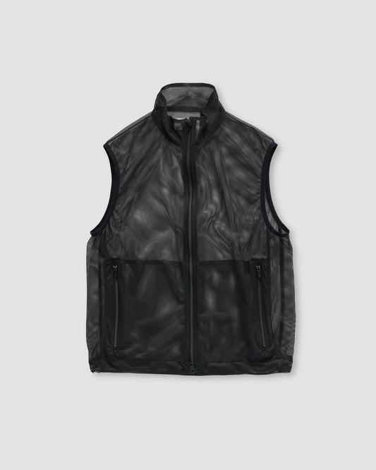 POLYESTER MESH VEST - BLACK