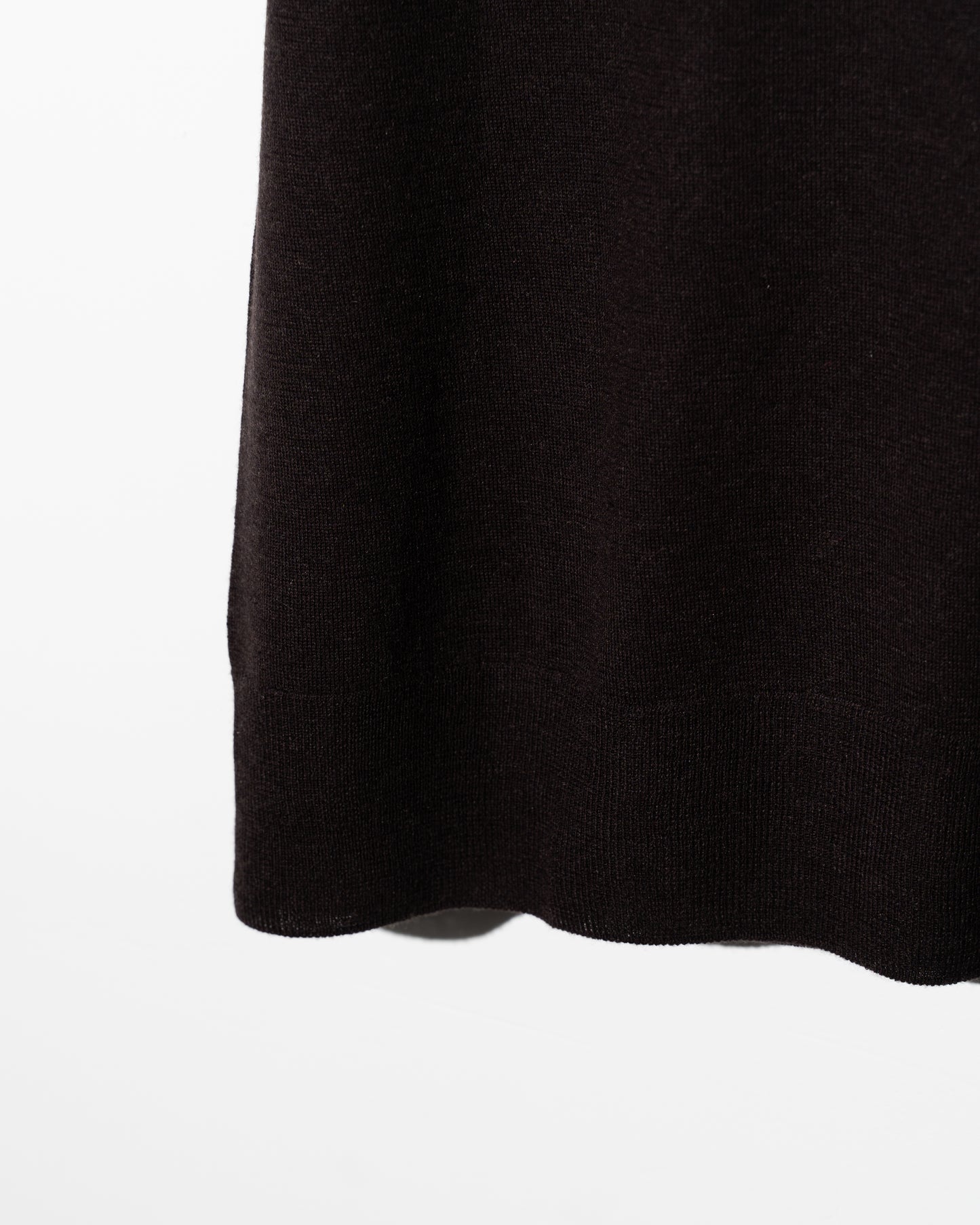 SILK CASHMERE S/S SKIPPER POLO - BROWN