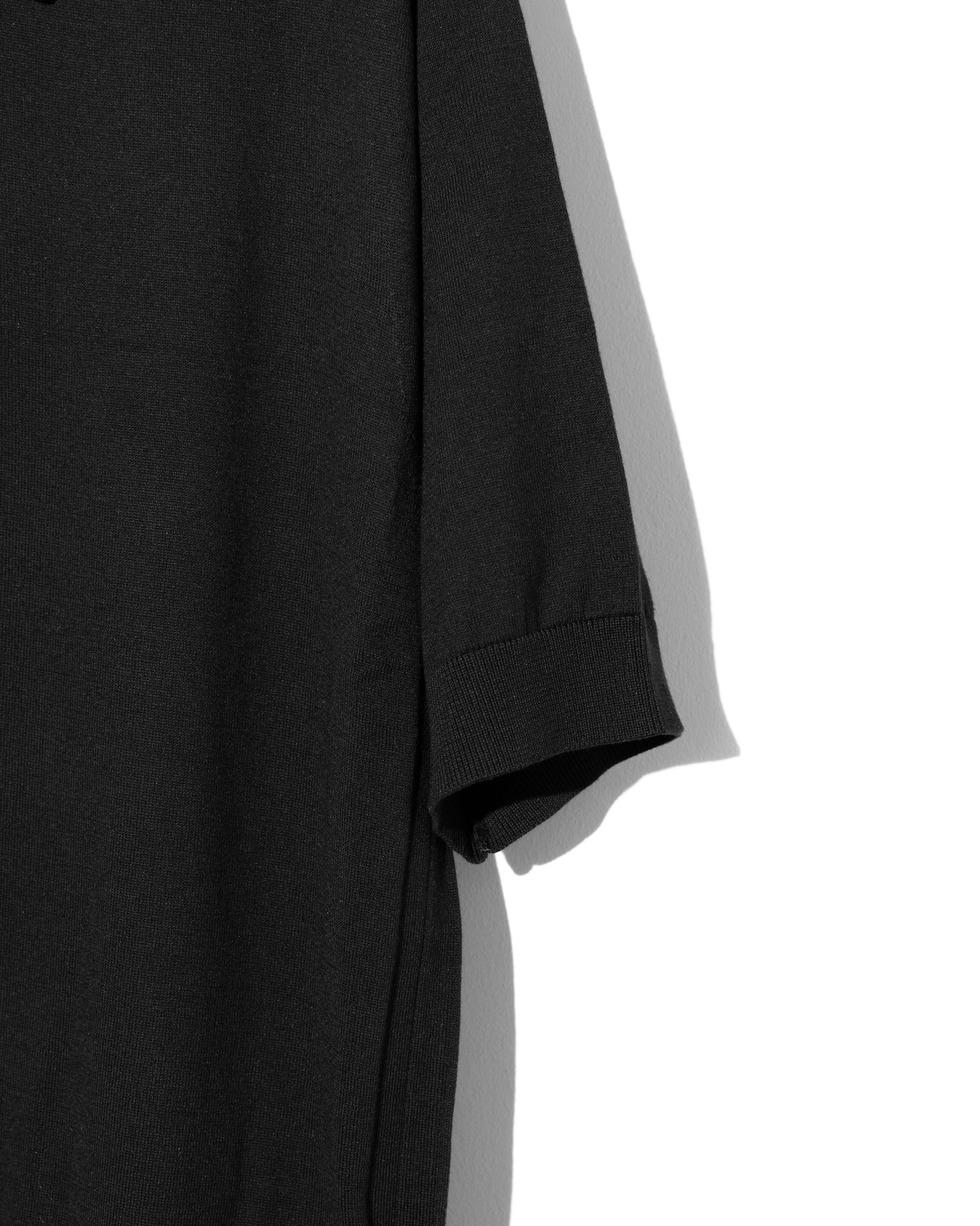 CO/ SI KNIT POLO PO - BLACK