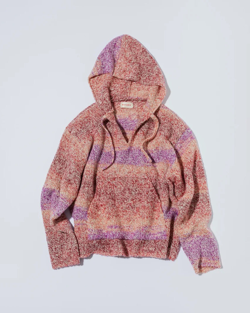 WOOL MEXICAN KNIT PARKA - PINK
