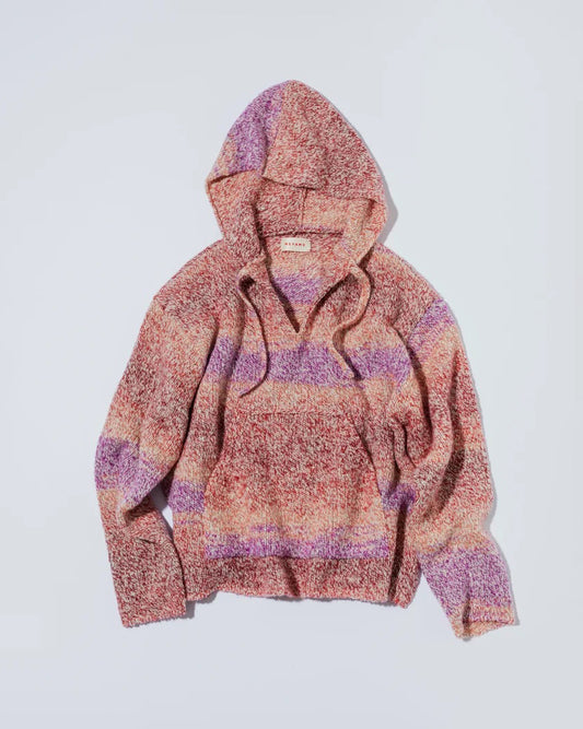 WOOL MEXICAN KNIT PARKA - PINK