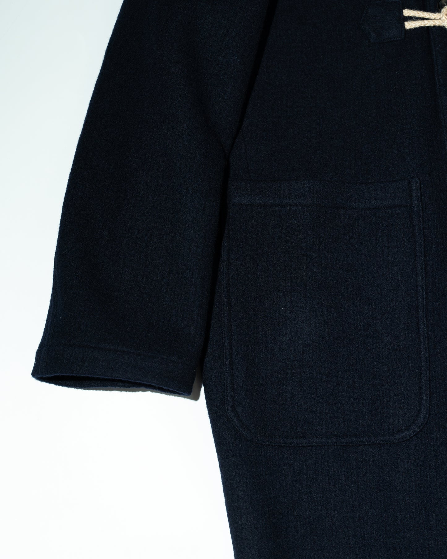 MELTON WOOL DUFFEL COAT - NAVY