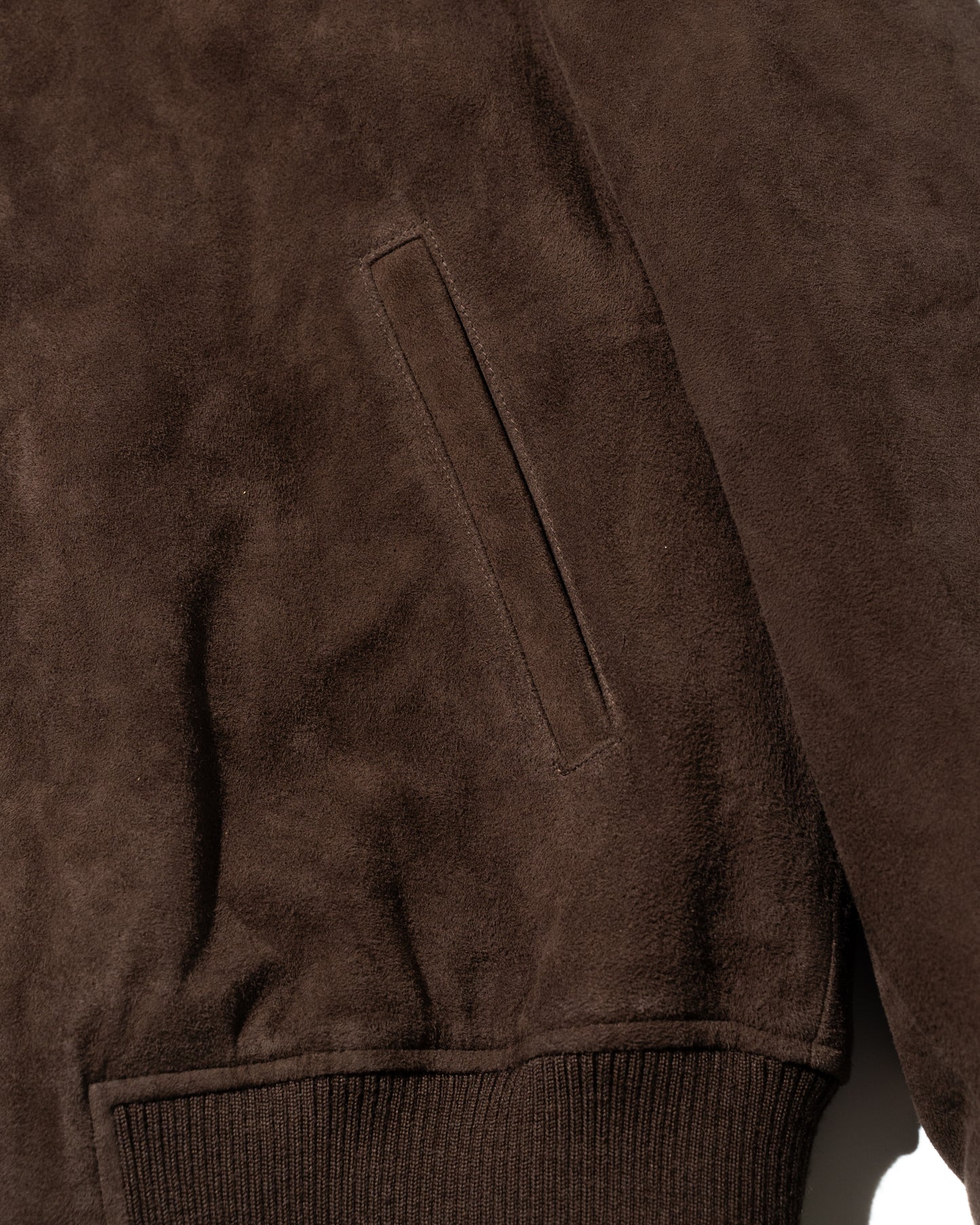 SUEDE BOMBER JACKET - BROWN