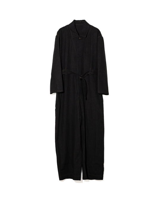 JUMP SUIT C/W DENIM - DARK BROWN