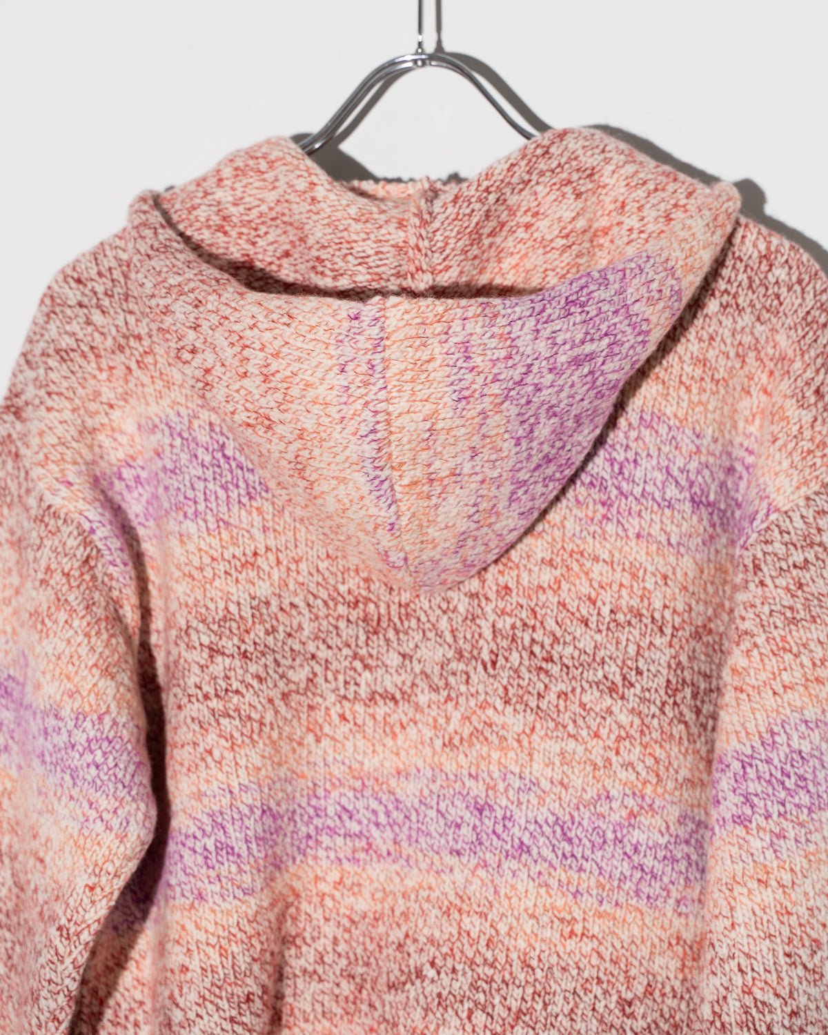 WOOL MEXICAN KNIT PARKA - PINK