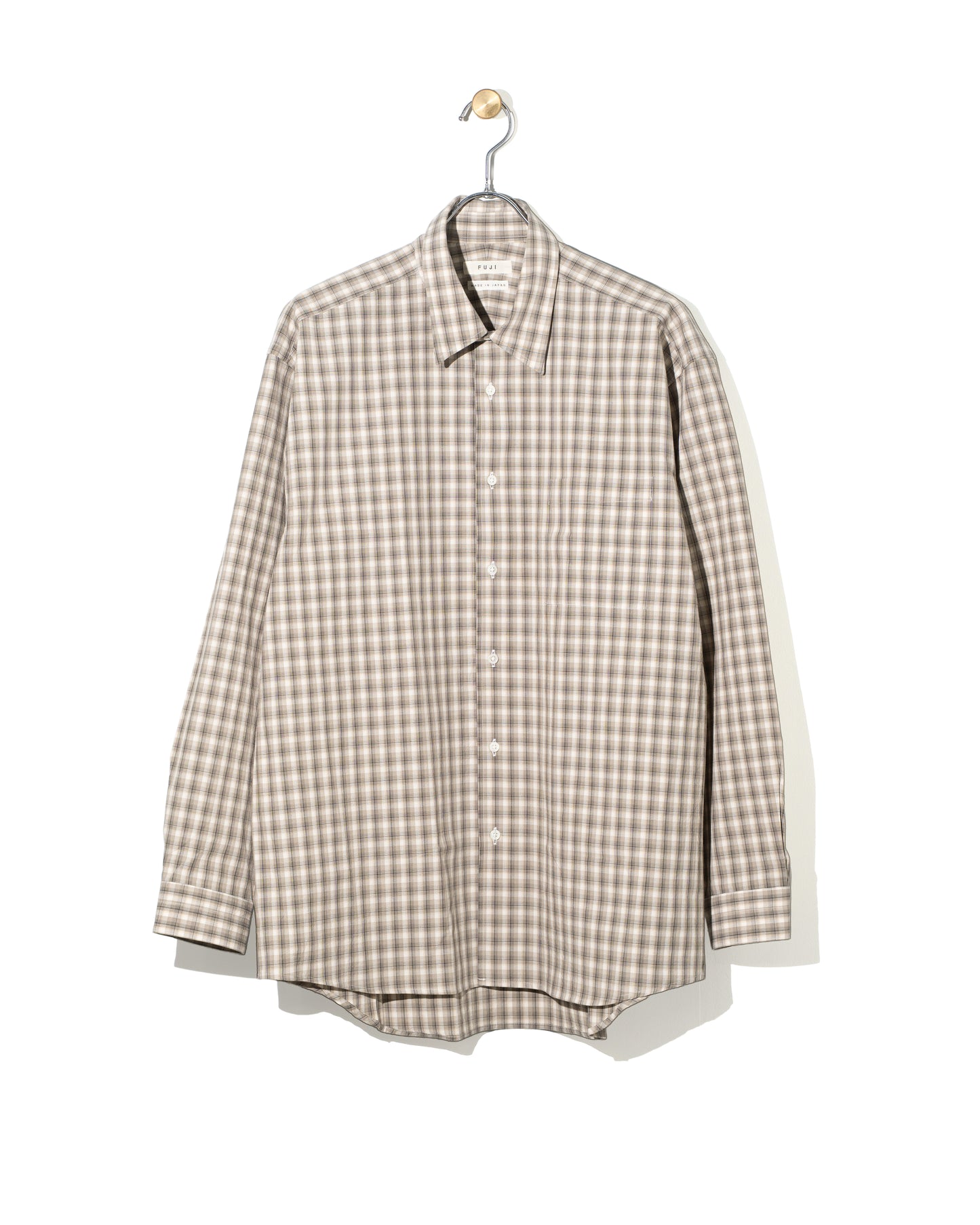 COTTON ZIP-UP HOODIE - BROWN