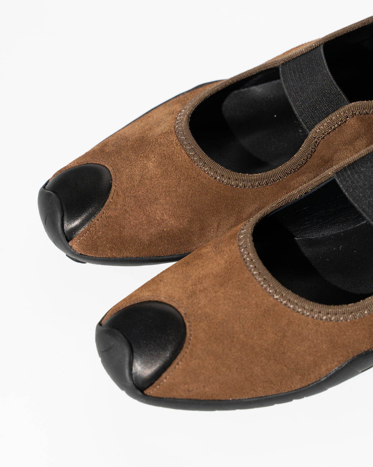 SUEDE LEATHER VIBRAM BALLET SHOES - BROWN