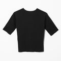 SOFT RIB HALF-SLEEVE TEE - BLACK