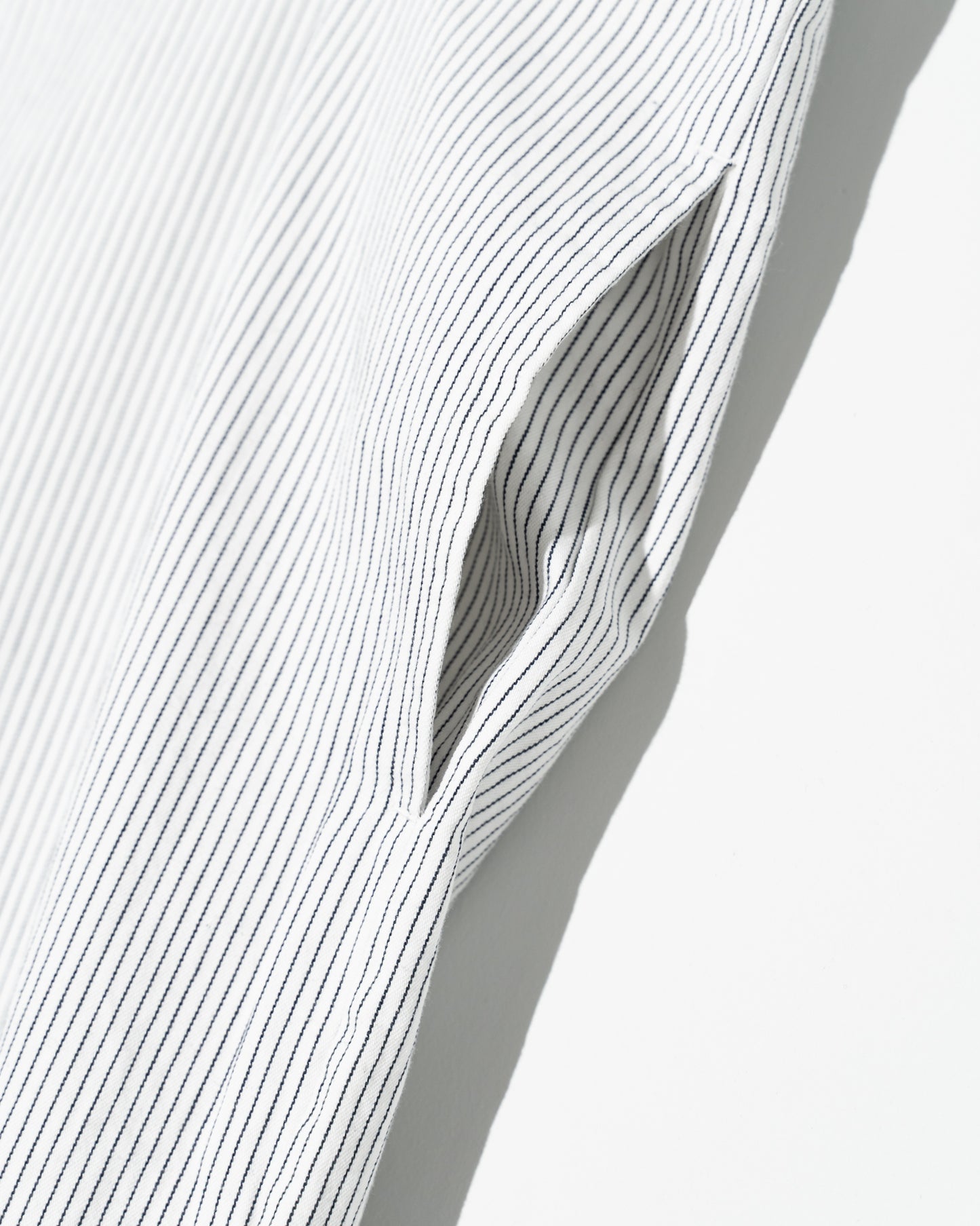 STRIPE WAIST CORD WIDE PANTS - WHITE
