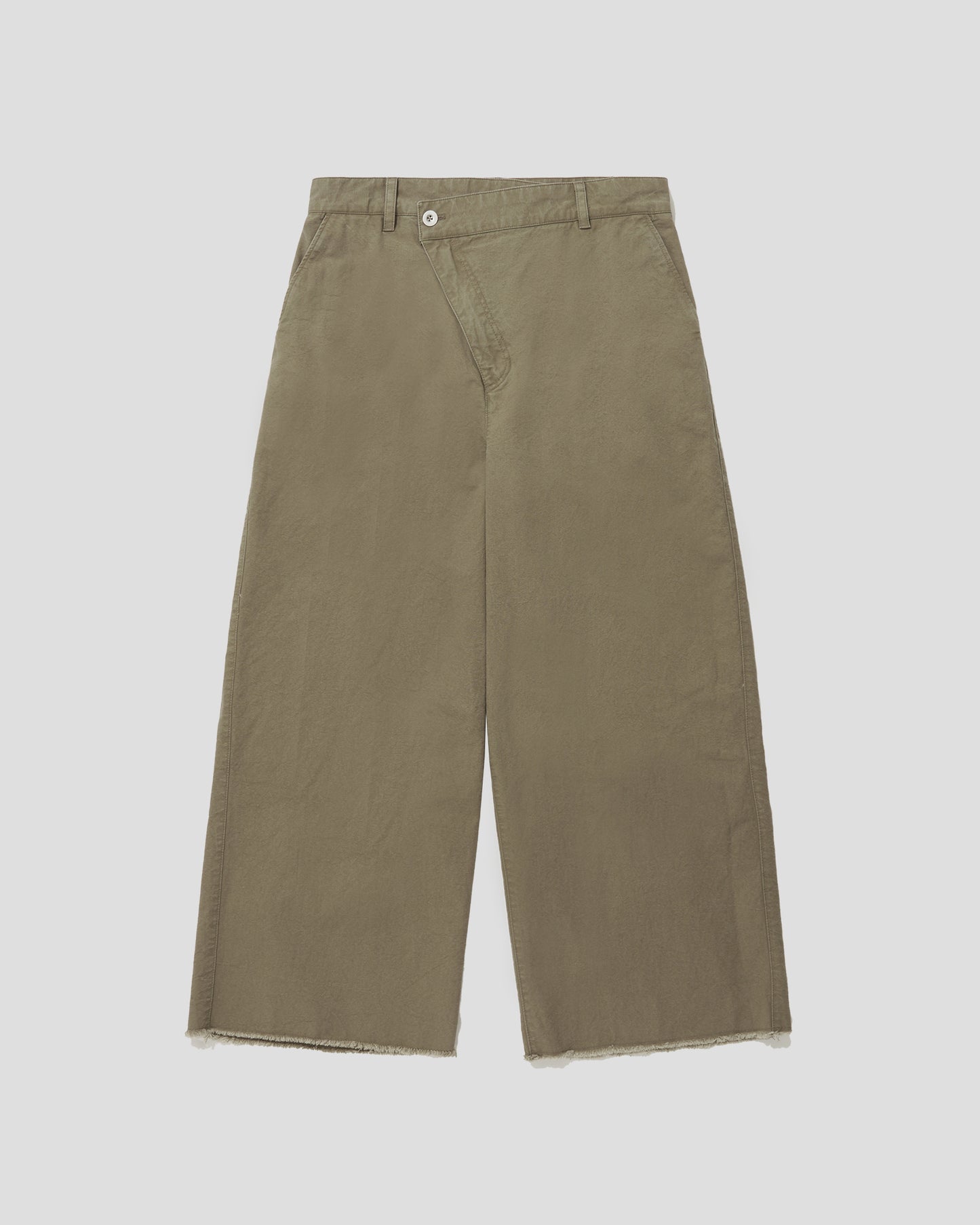 COTTON CATION TWIST WIDE PANTS - SMOKY BEIGE