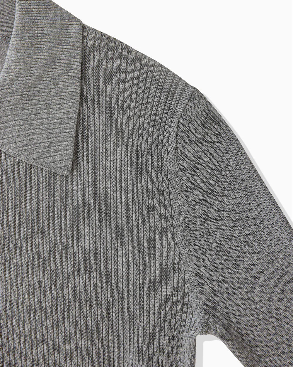 KNIT POLO SHIRT - GRAY