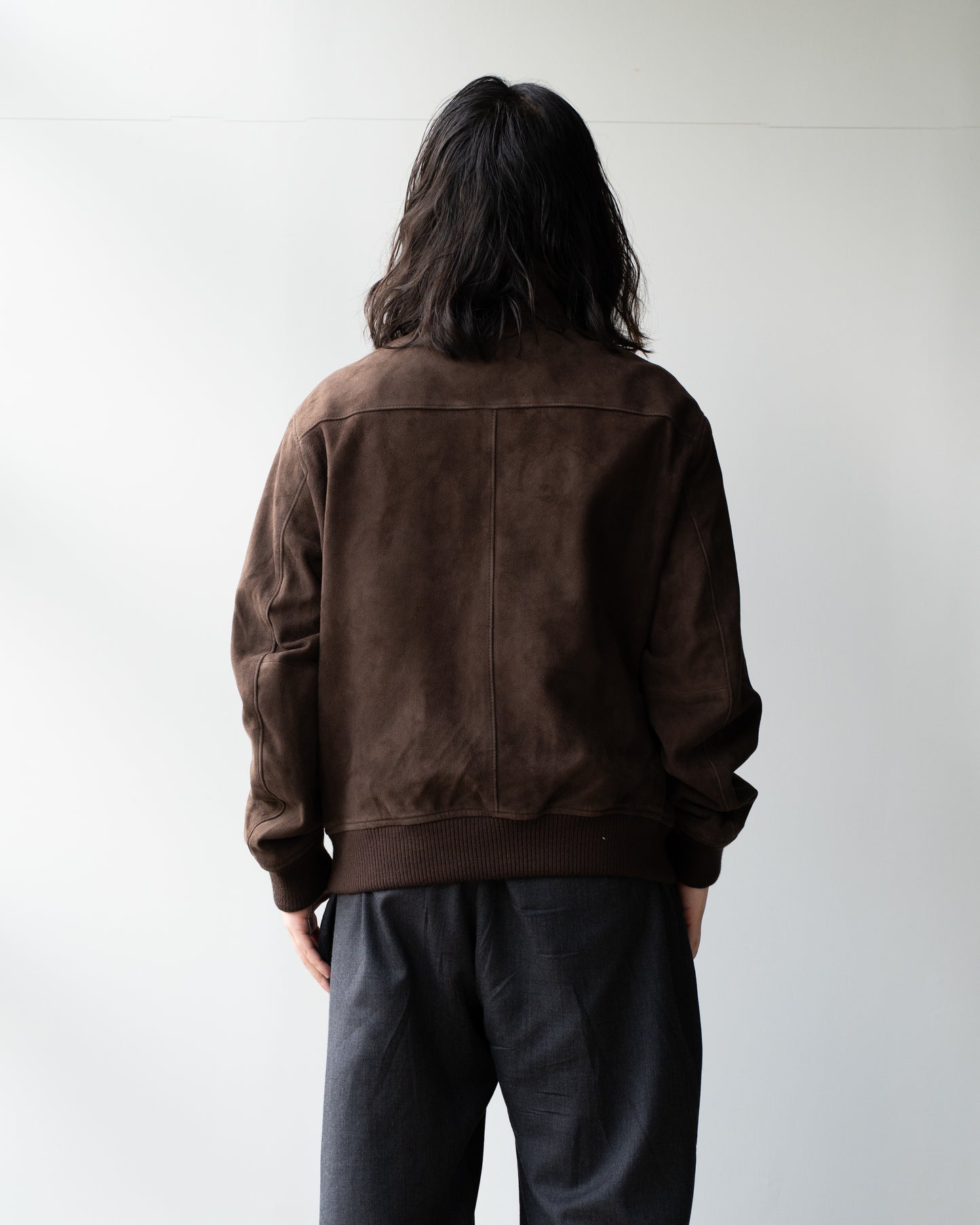 SUEDE BOMBER JACKET - BROWN