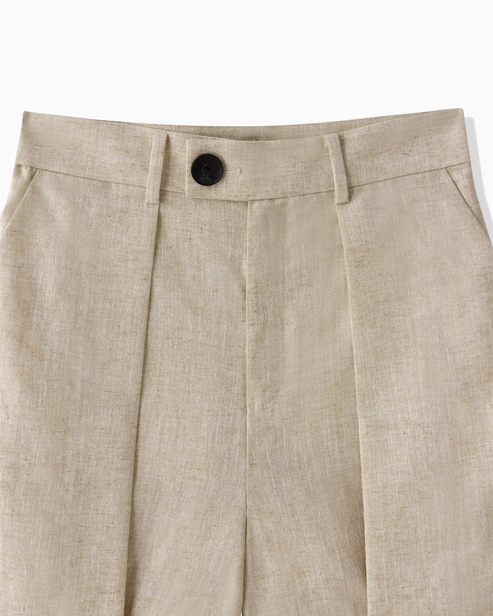 RAYON LINEN LAME SHORTS - BEIGE