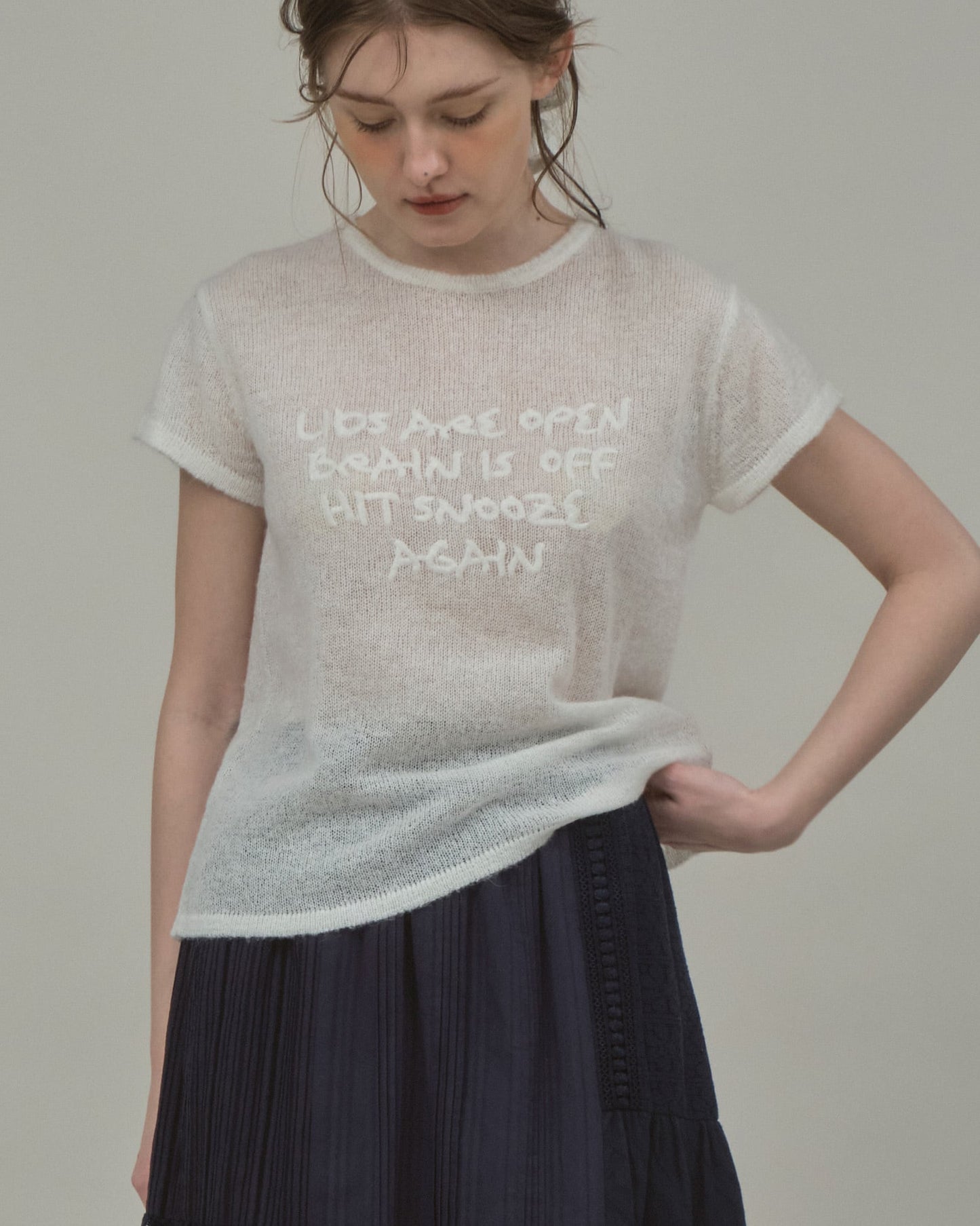 FUZZY SNOOZE KNIT - WHITE