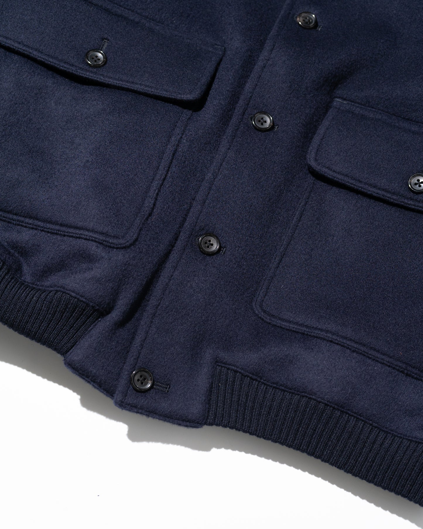 WOOL MELTON BASIC BLOUSON - NAVY