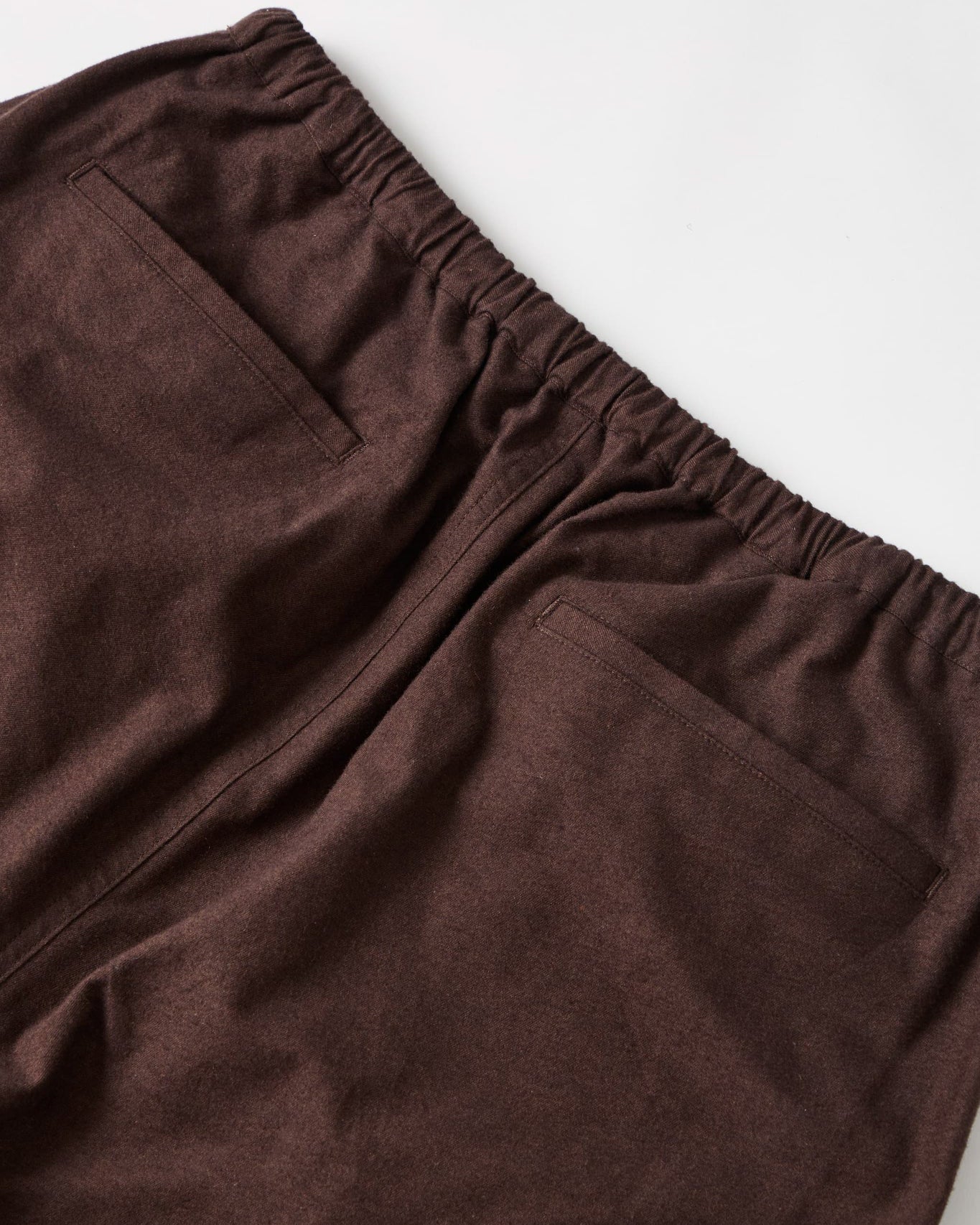 BRUSHED COTTON EASY TROUSERS - BROWN