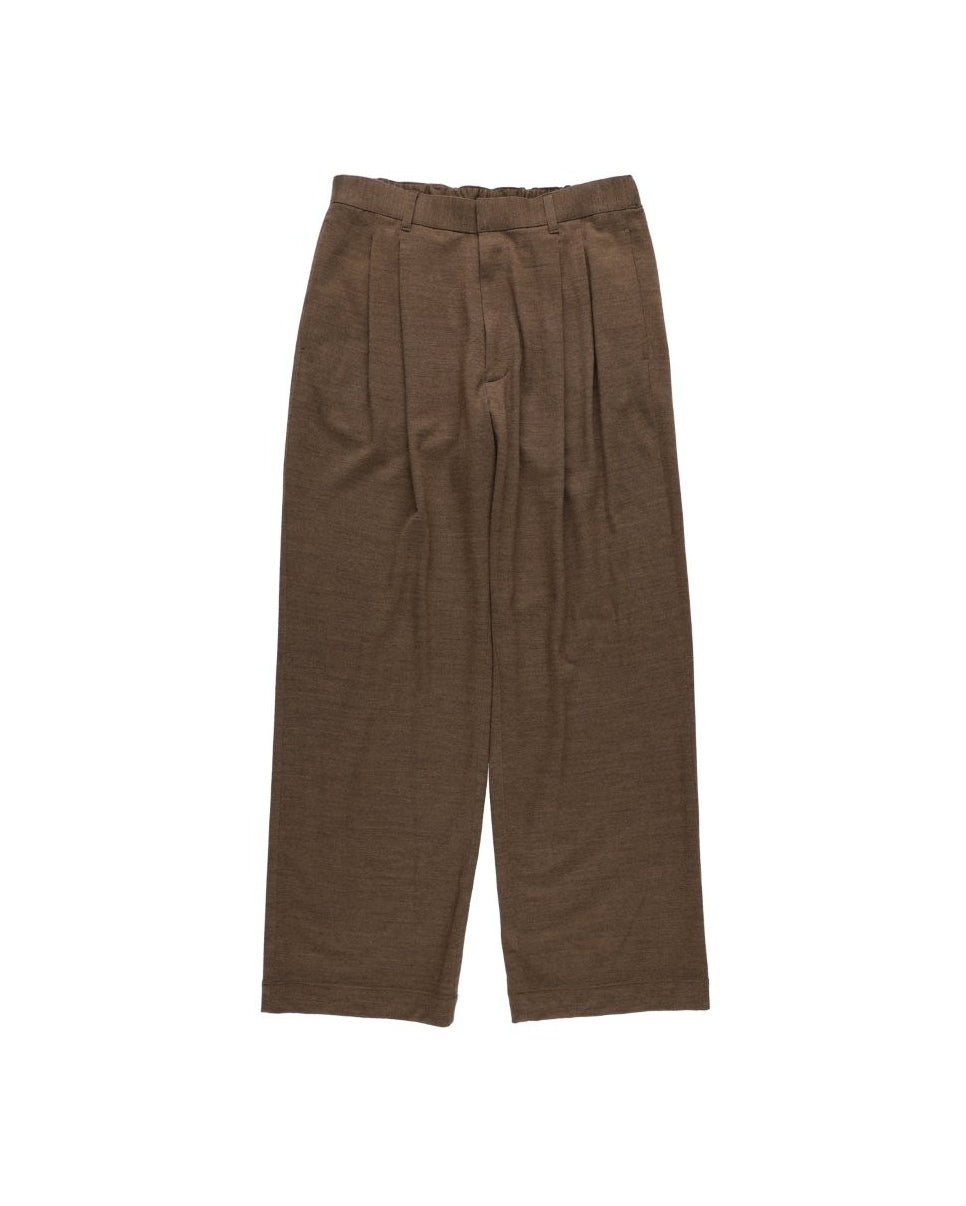 36G WOOL HERRINGBONE TROUSER - BROWN