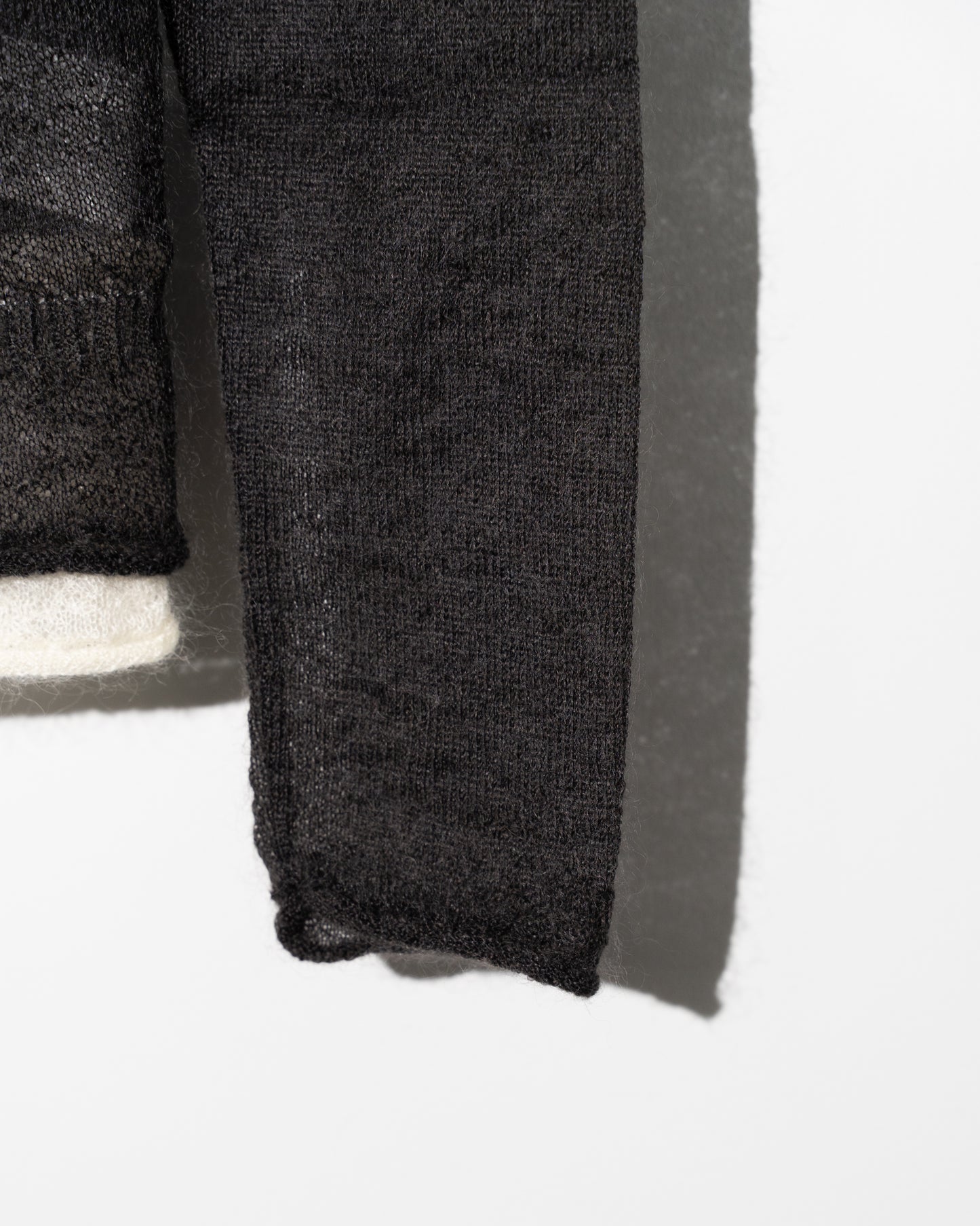 SUPER KID MOHAIR CARDIGAN - CHARCOAL