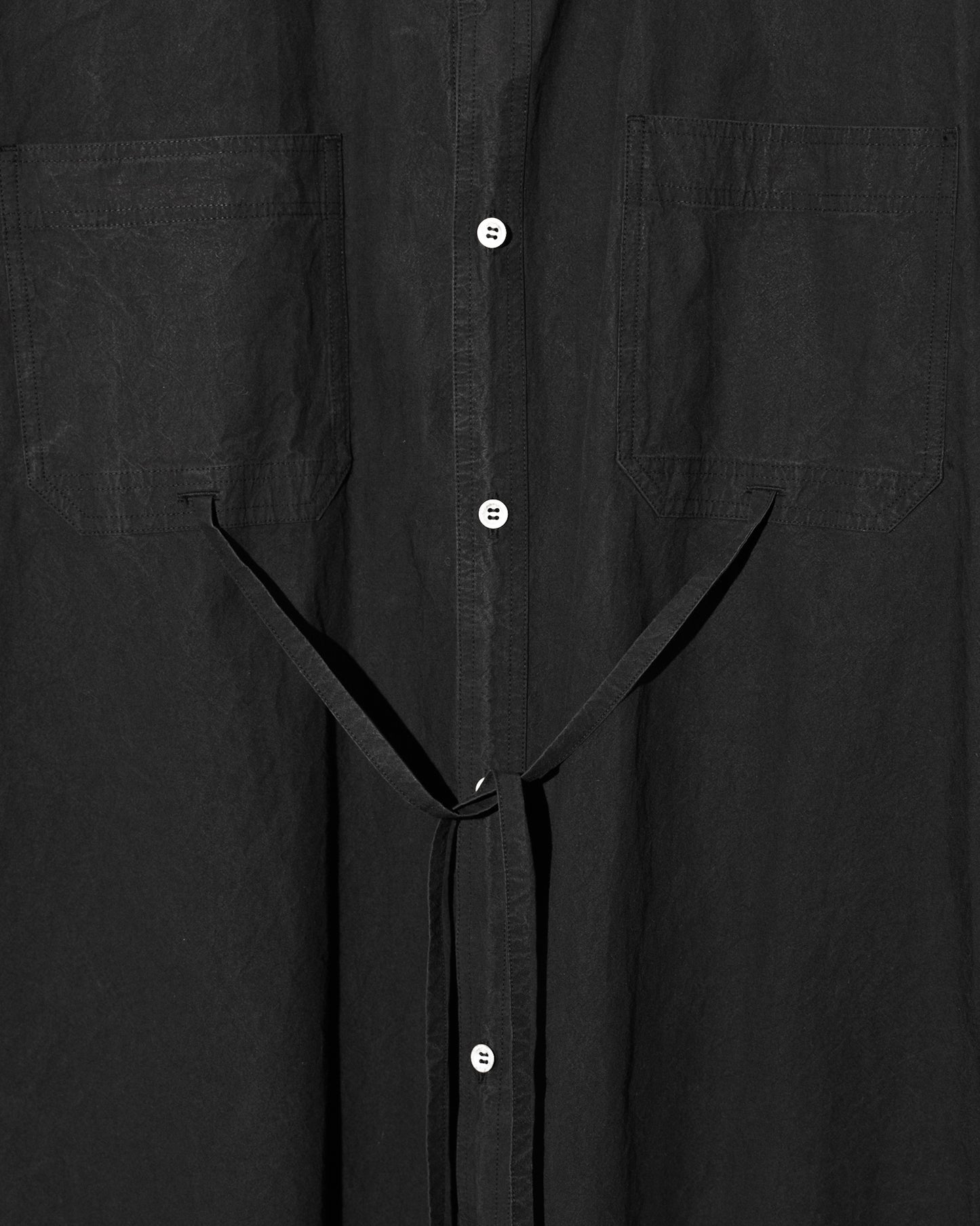 TIE SHIRT/COTTON - BLACK