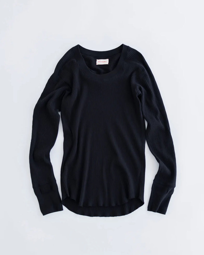 OBLONG NECK PULLOVER - BLACK