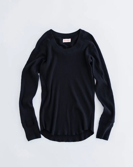 OBLONG NECK PULLOVER - BLACK