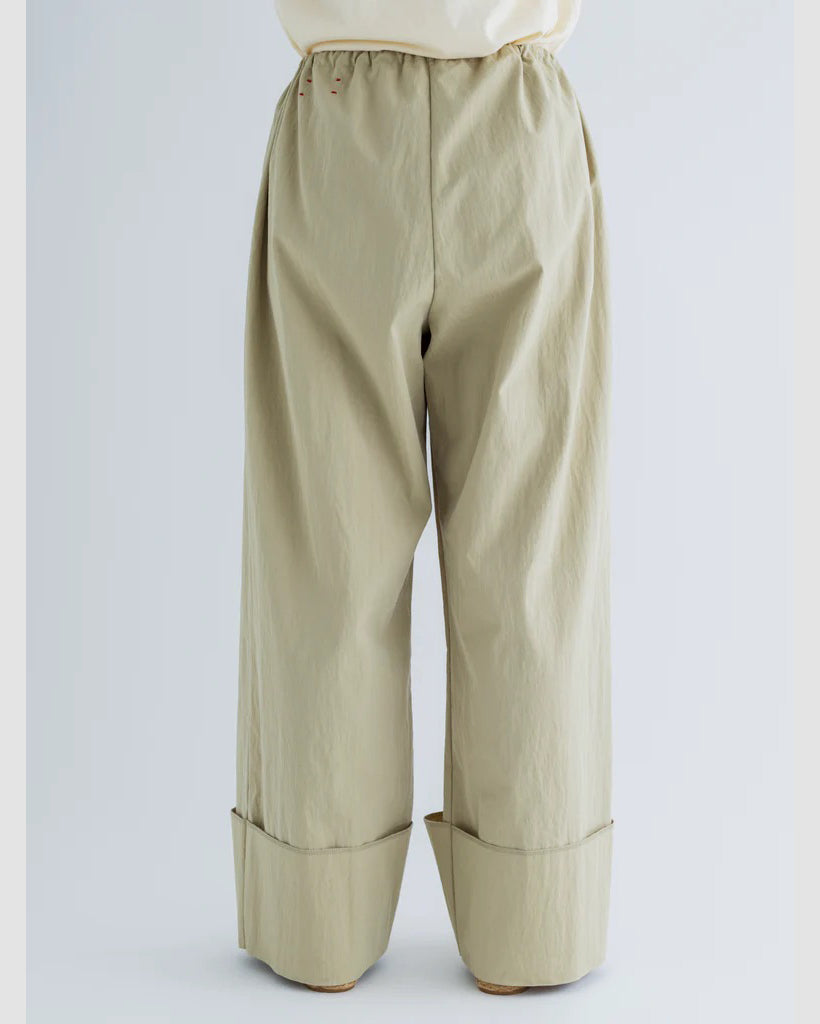 WAIST CORD WIDE PANTS - BEIGE