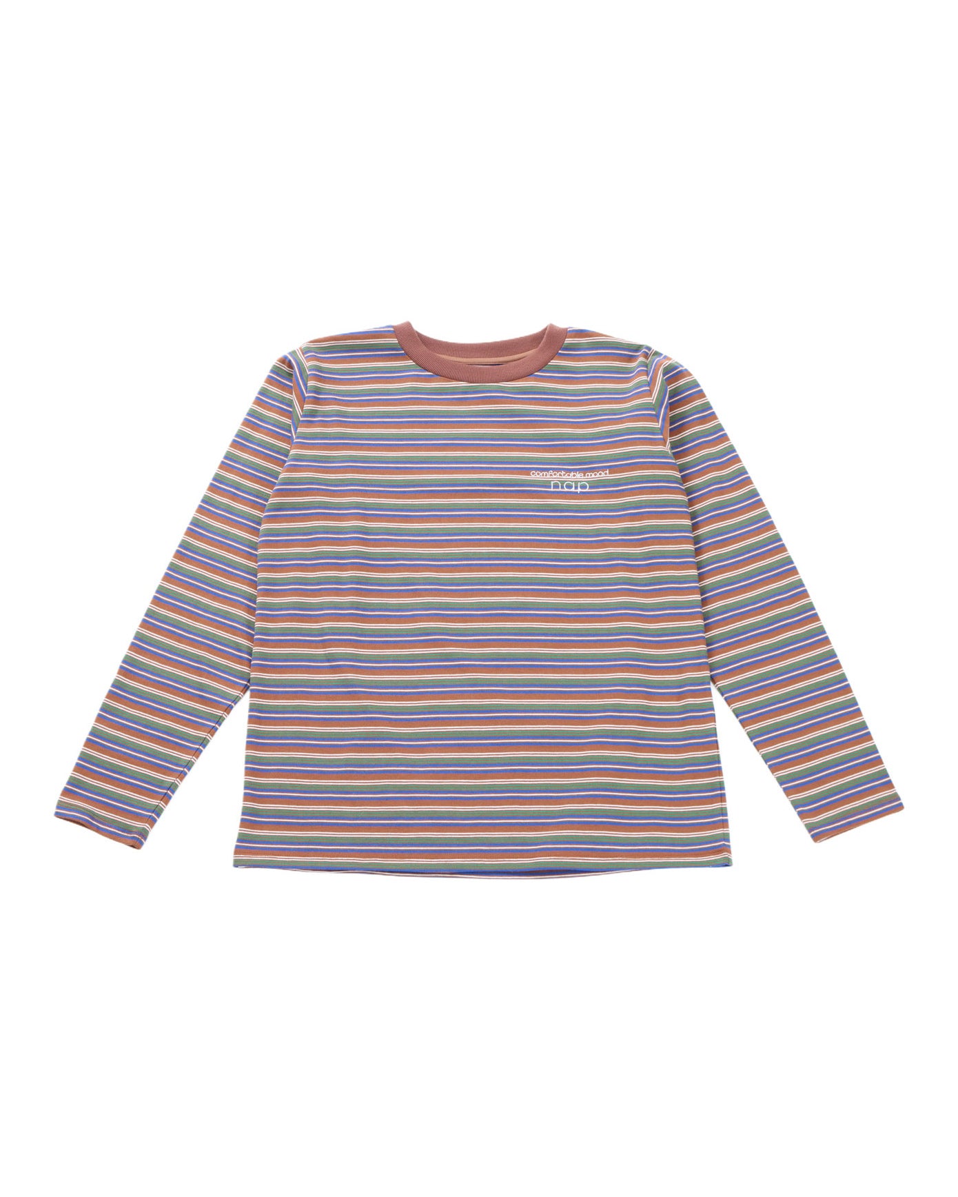 COMFY HORIZONTAL STRIPE LONG SLEEVE - BROWN