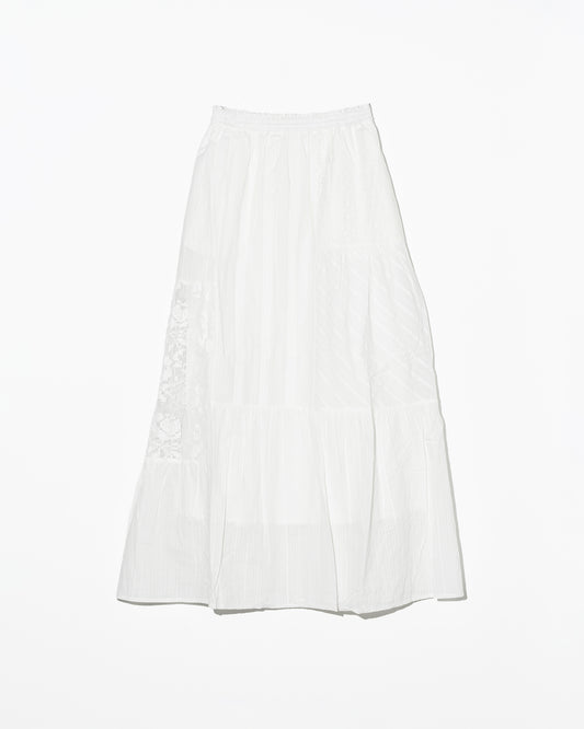 Textured Detail Skirt - White
