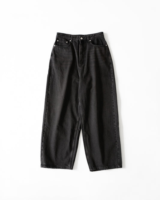 WASHED DISTRESSED EXTENDED CUT LUFT JEANS - BLACK