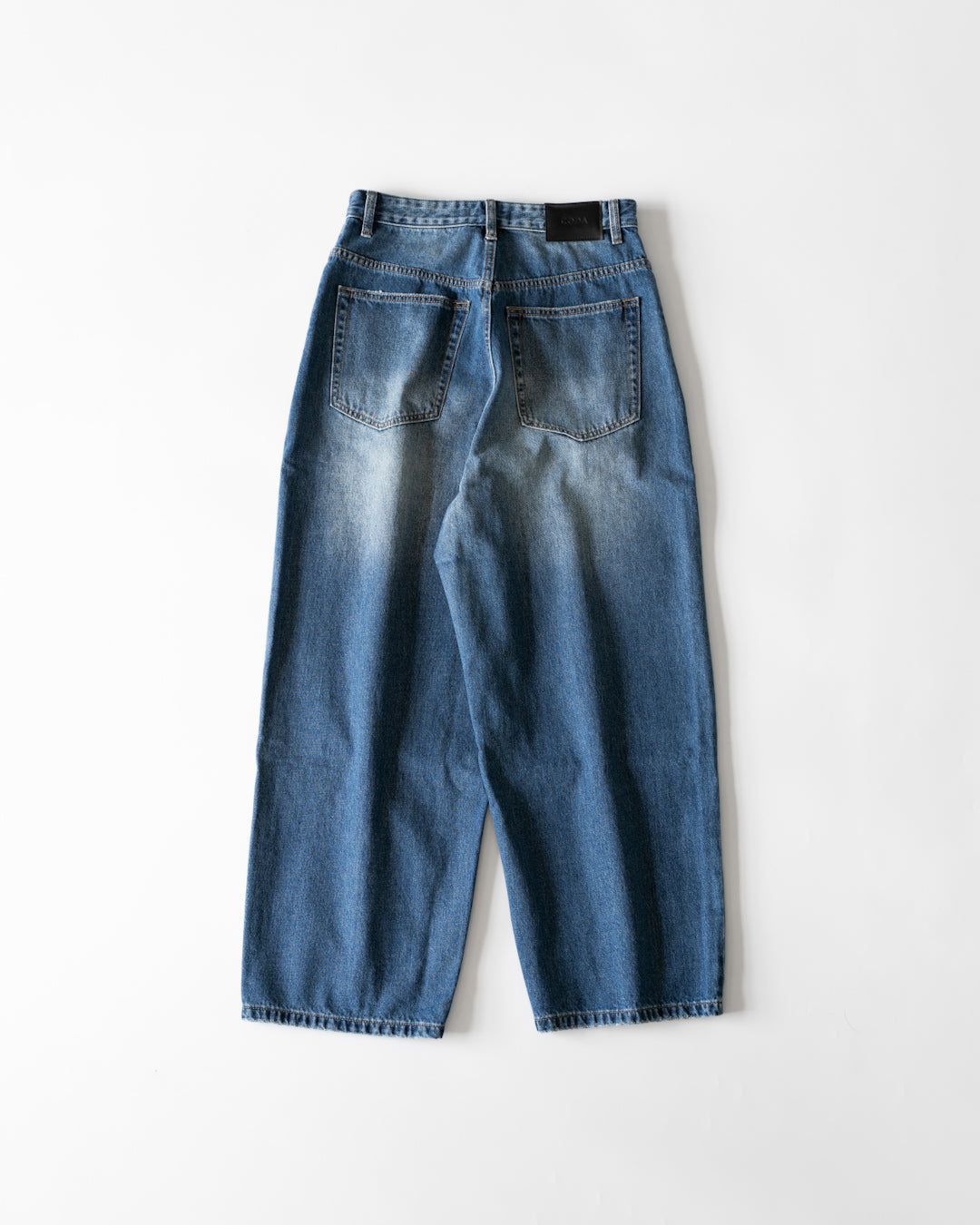 WASHED DISTRESSED EXTENDED CUT LUFT JEANS - INDIGO