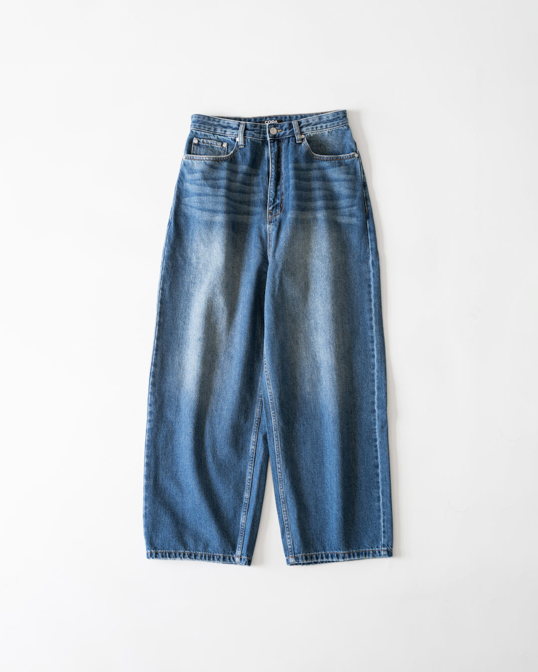 WASHED DISTRESSED EXTENDED CUT LUFT JEANS - INDIGO