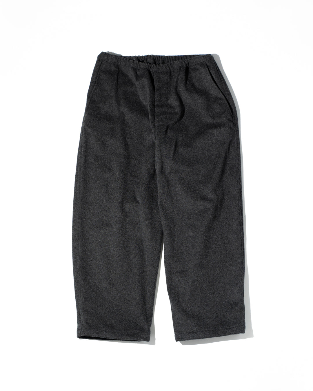 WOOL CASHMERE DRAWSTRING PANTS - GRAY