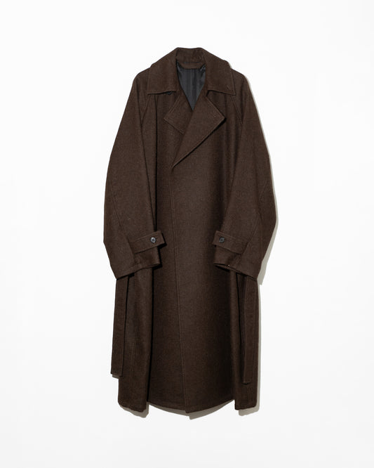 ALPACA OVERSIZE COAT - DEEP BROWN